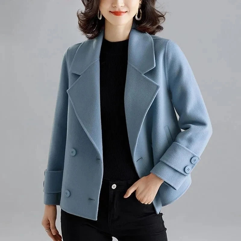 New Double-Sided Wool Coat Women's Short High-End Casual Tweed Suit