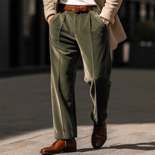 Vintage Velvet Daily Business Trouser Streetwear Autumn Winter Mid