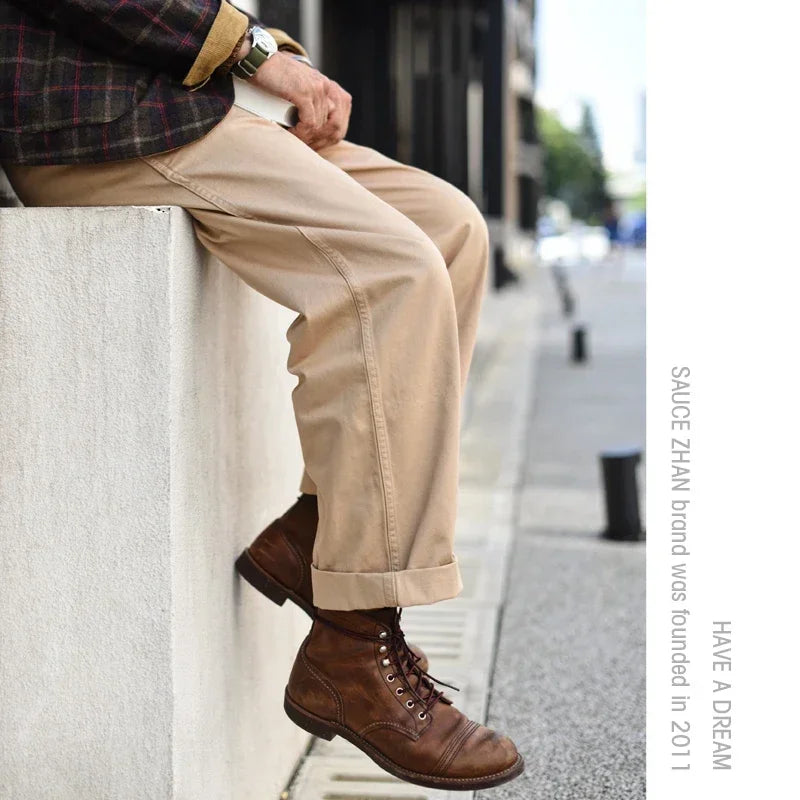 SauceZhan XX001 Chino Pants Vintage Cargo Pants Men Pants  Men Cotton