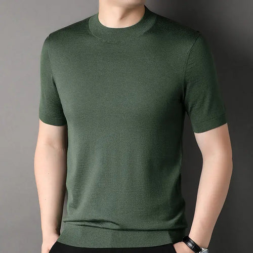 Worsted Mercerized Men Summer Short Sleeves T-shirt Versatile Fashion