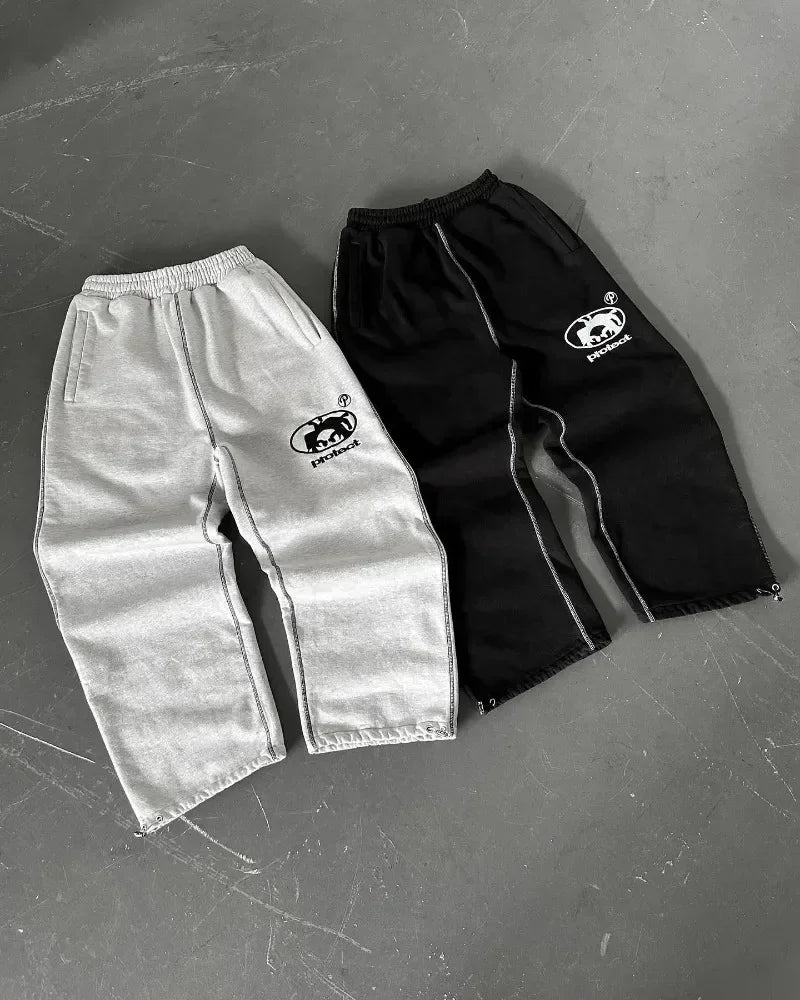 Harajuku Man Long Pants Cargo Streetwear Joggers Men Y2k Casual Police