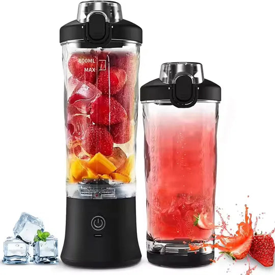 Portable Travel Blender 600ml Smoothie Maker With Spout Portable Blender USB Rechargeable Protein Blender