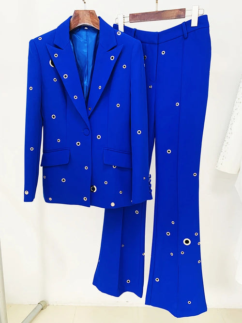 HIGH STREET 2024 Newest Designer Fashion Runway Suit Set Women's Slim