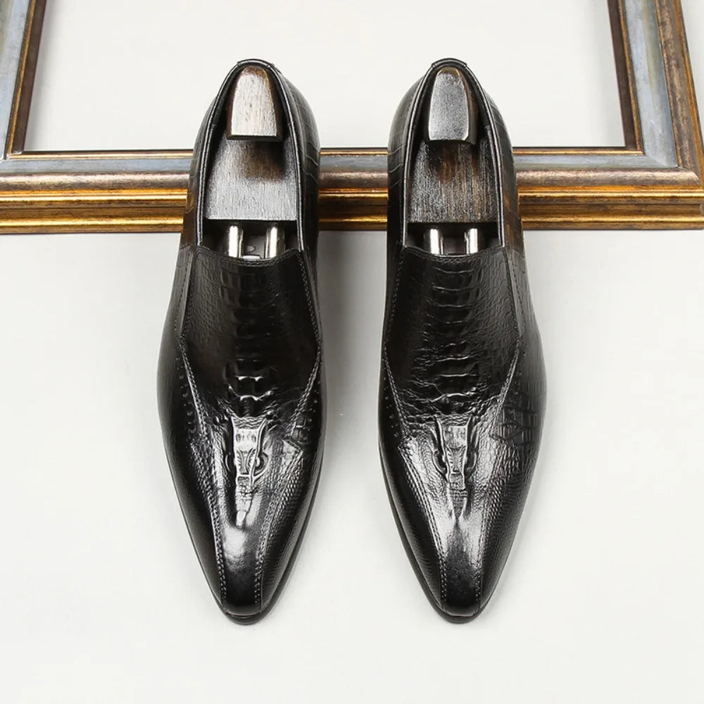 Fashions Slip-on Loafers Buckle Leather Shoe Daily Casual Shoes Men's Business Formal Office Shoes Original Designer British