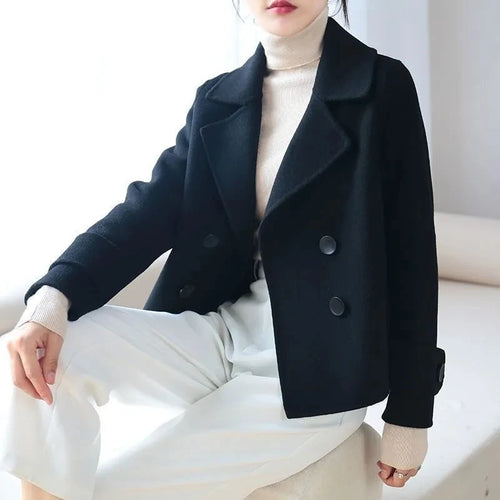 New Double-Sided Wool Coat Women's Short High-End Casual Tweed Suit