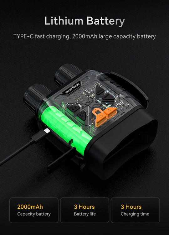 1080P Night Vision Binoculars 10x Digital 800m Full Dark Infrared Night Vision Telescope Goggles 2.8” Large Screen For Camping