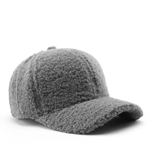 Autumn Winter Baseball Cap Women Artificial Lamb Wool Hats Keep Warm