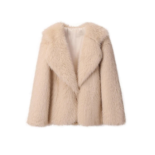 Luxury Brand Fashion Gradient Animal Color Faux Fur Coat Jacket Women