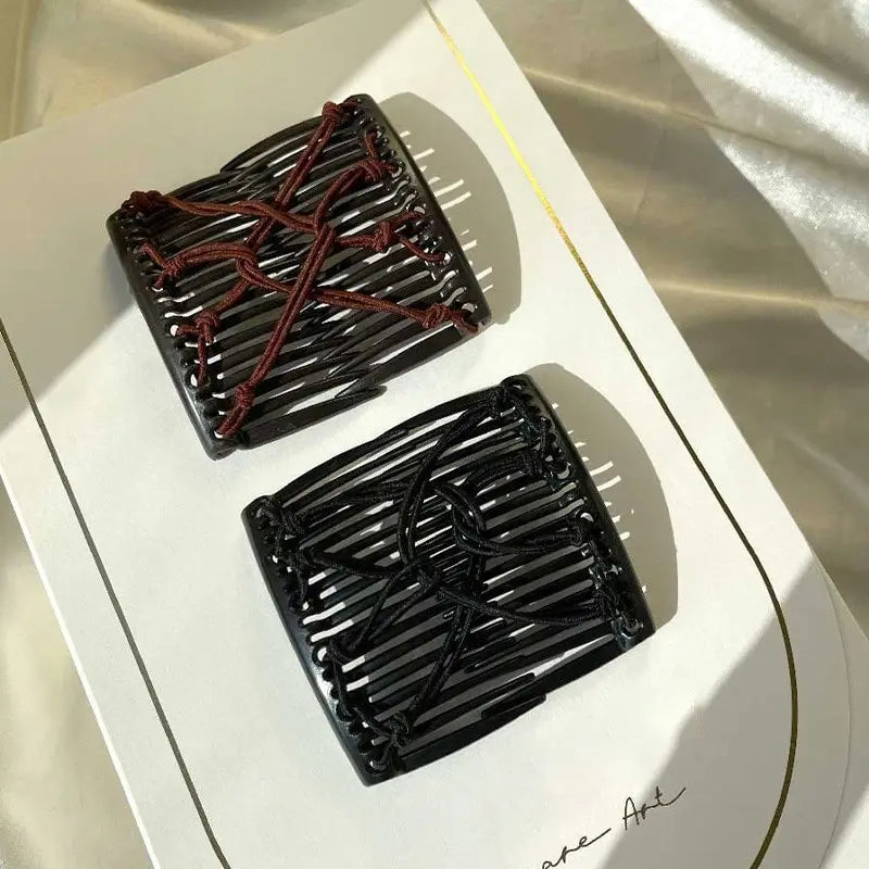 Vintage Creative Magic Hair Comb Elastic Rope Disc Hair Clip For Women