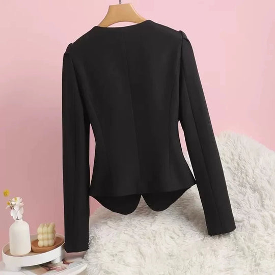 Temperament V-Neck Thin Suit Jacket Women's Long Sleeve Shirts Spring