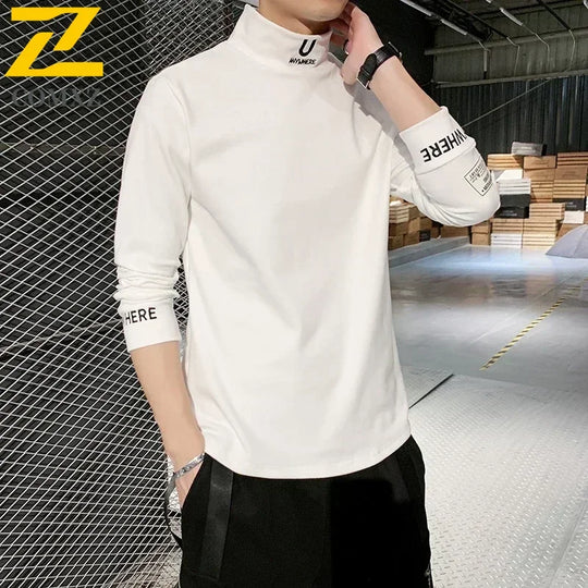 2023 Cashmere T-Shirts Men Long Sleeve Embroidery Letter T Shirt Homme