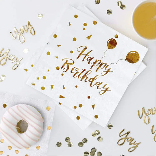 happy birthday Table Paper Napkins Elegant Tissue Beautiful Decor