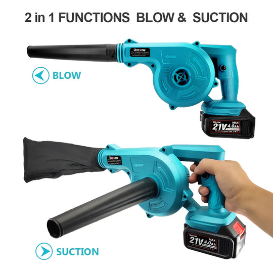 2 in 1 21V Cordless Electric Air Blower & Suction Leaf Computer Dust