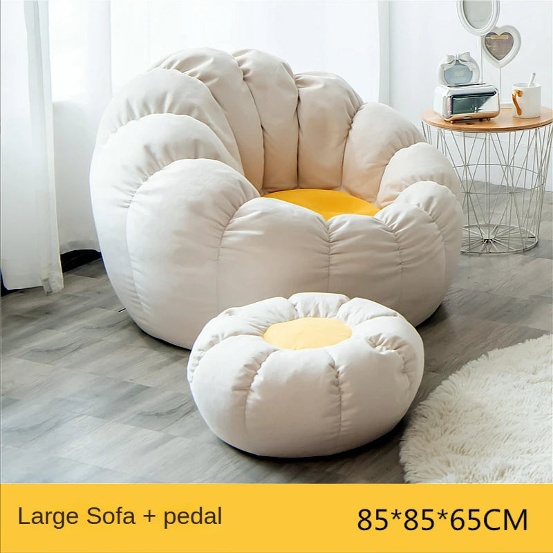 Lazy Sofa Single Seat Sleep rest Sofa Tatami Furniture sofas for living room comfortable Lazy Sofa Bean Bag Sofa with Stool