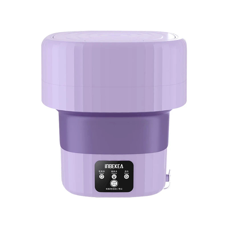 9L Folding Washing Machine with Drain Valve and Drain Basket, Standard Wash/Drain Function, Suitable for Underwear, Baby Clothes