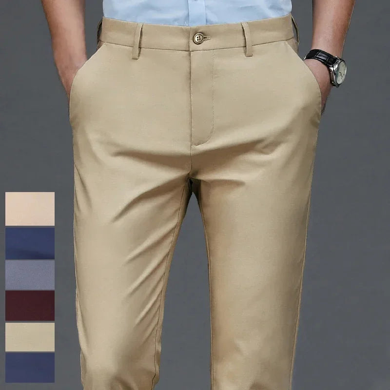 Men's Stretchy Casual Pants Business Suit Pants Spring Summer