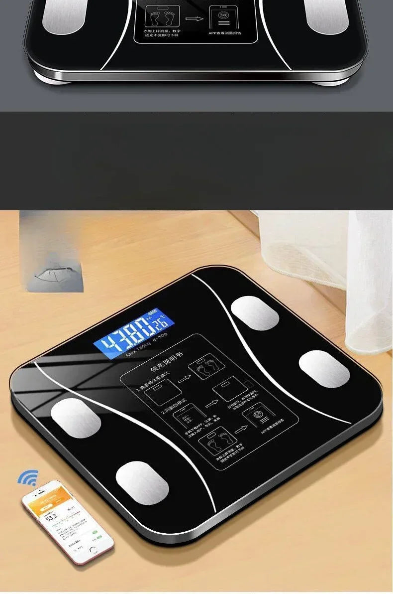 Smart with smart APP synchronized weight scale bathroom digital scale Bluetooth body fat scale body composition analyzer