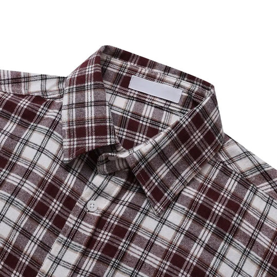 Oversized Men's Plaid Long Sleeve Korean Style Shirt, Trendy Loose Plaid Shirt, Handsome Jacket, Unisex American Retro Plaid