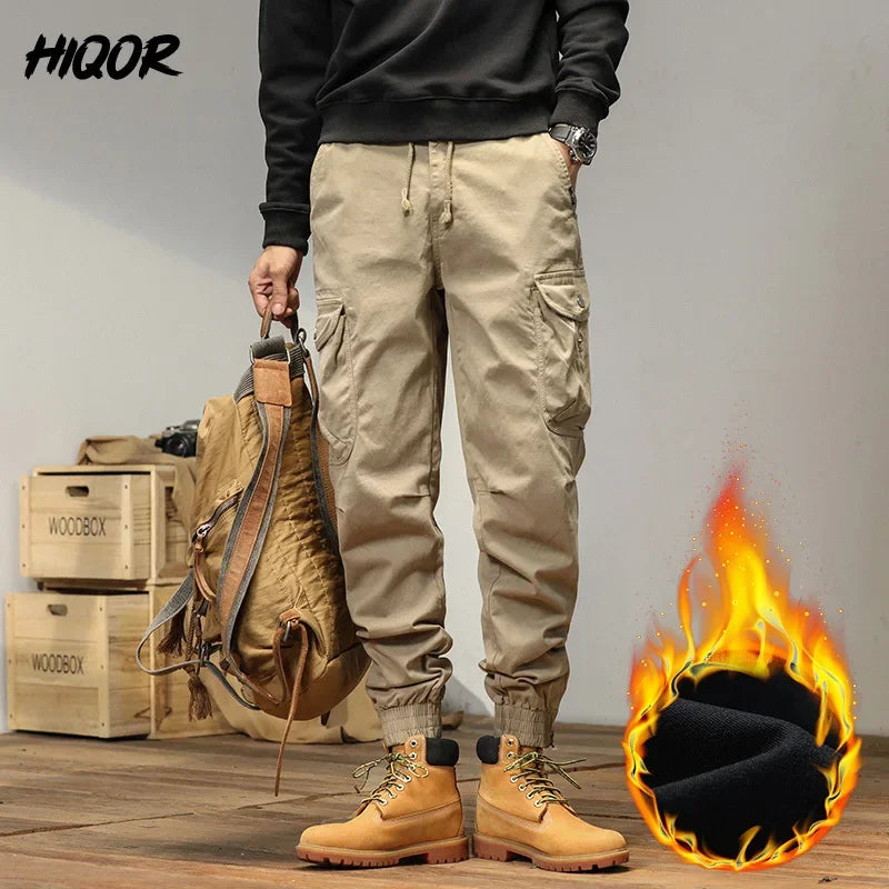 HIQOR 2024 New Cargo Pants Men Winter Man Y2k Harem Tactical Pants for