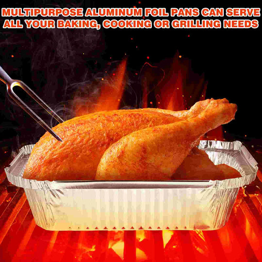 20 Pcs Large Aluminum Pans Foil Baking Trays Tin Food Containers Deep