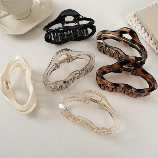 Irregular Hollow Out Hair Claws Clips Women Girls Tortoiseshell Large