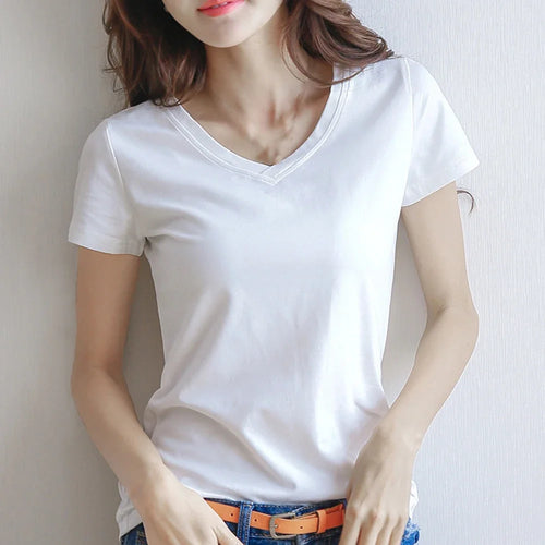 Women's Basic Tees Solid Color Plain Top Breathable Short Sleeve Round