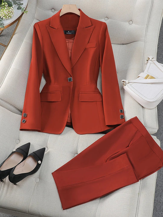 Autumn Winter Women Pant Suit Office Ladies Female Business Work Wear