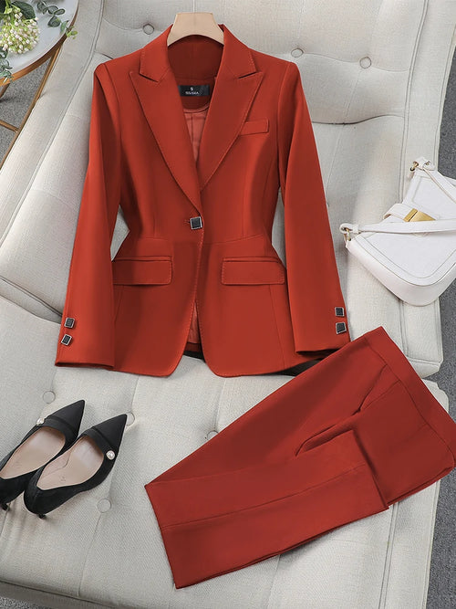 Autumn Winter Women Pant Suit Office Ladies Female Business Work Wear
