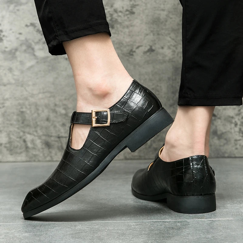 Business casual men's shoes Classic British style Fashion party and dance Plus Size 38-46 Plus Size Black leather shoes Hot