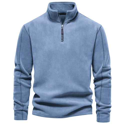 Autumn Winter New Warm Polo Shirts Men's Lamb Wool Sweatshirt Standing