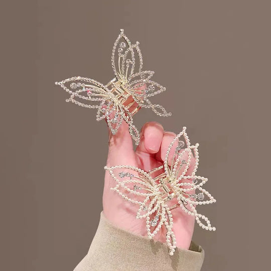 1pc zinc alloy rhinestone butterfly hair ornament, elegant butterfly