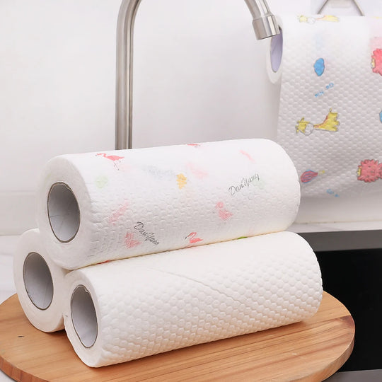 50/100pcs A Roll  Dish Cloth Disposable Rags Non -woven Rag Home Kitchen One-time Dishrag Universal Car Wipe Shoe Cleaning Wipes