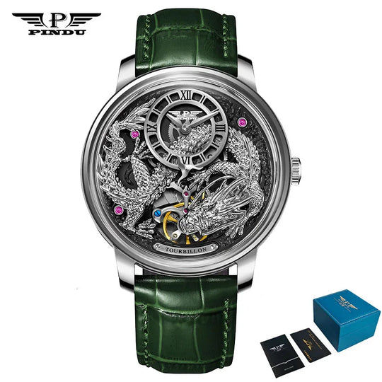 Men's Mechanical Watch Dragon Series M2797B Automatic Movement Leather Sapphire Men Wristwatches