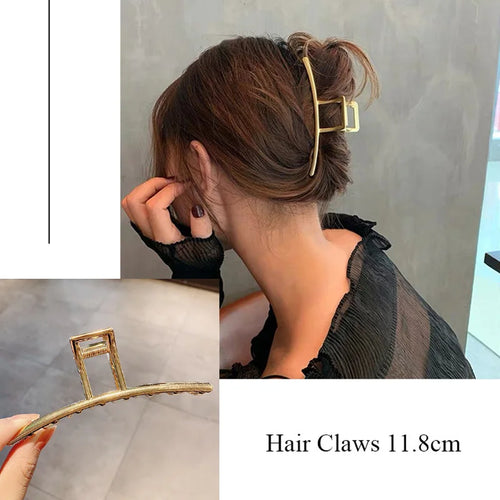 Fashion Metal Hair Claw For Women Gold Silver Color Cross Crab Hair