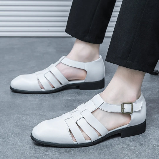 New Soft Leather Men's Sandals Outdoor Summer Beach Shoes Comfortable Male Roman Shoes All-match Sandaly Hollow Out Casual Shoes