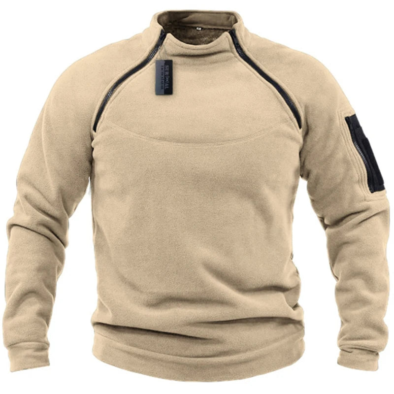 Mens Tactical Outdoor Polar Fleece Jacket Hunting Clothes Warm Zipper