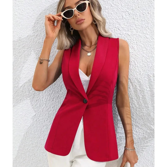 2024 Spring/Summer New V-NECKCollar Black White Suit Blazer Vest