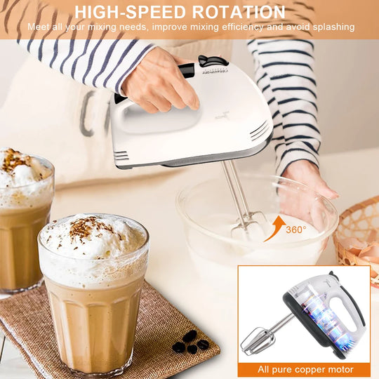 Electric Mixer Machine Cream Pastry Blender Electric Hand Blender Automatic Egg Beater Portable Mixer Blender for Cream Pastry