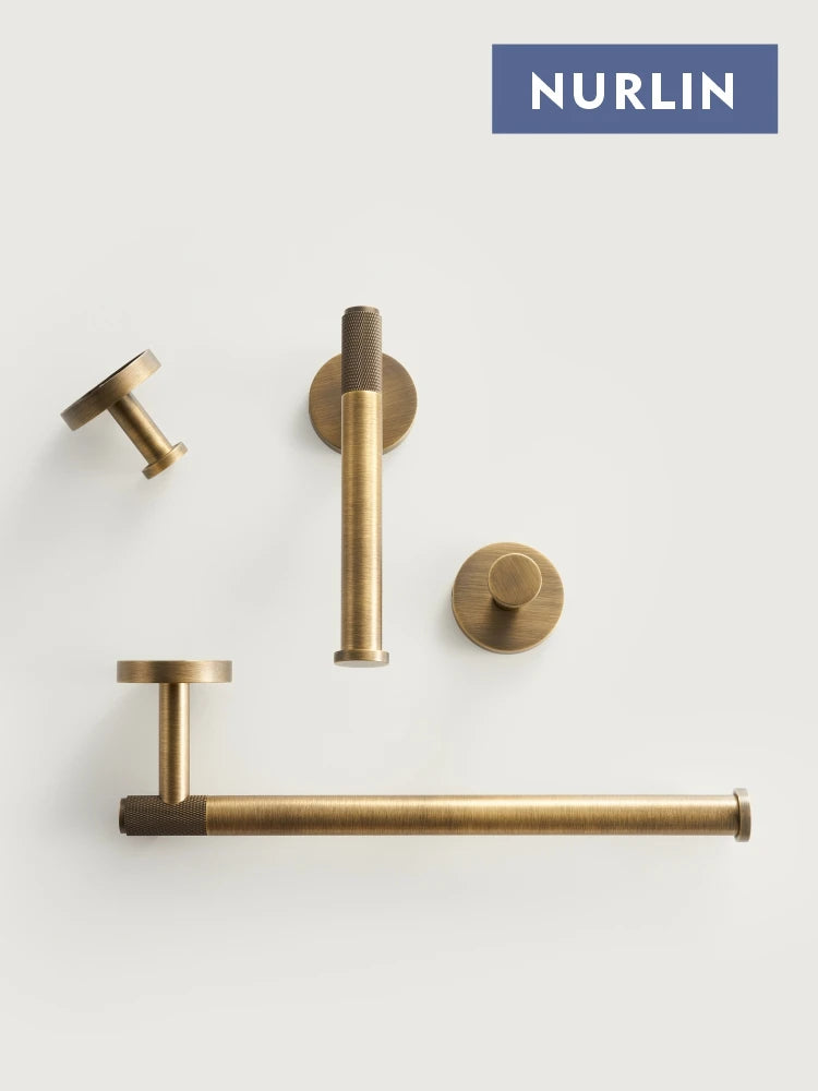 NU Brass Knurled Antique Bronze Bathroom Hardware Towel Rack