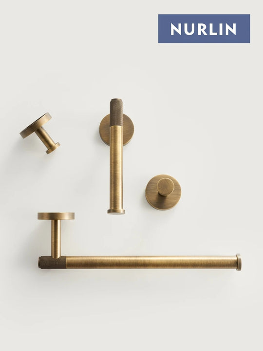 NU Brass Knurled Antique Bronze Bathroom Hardware Towel Rack