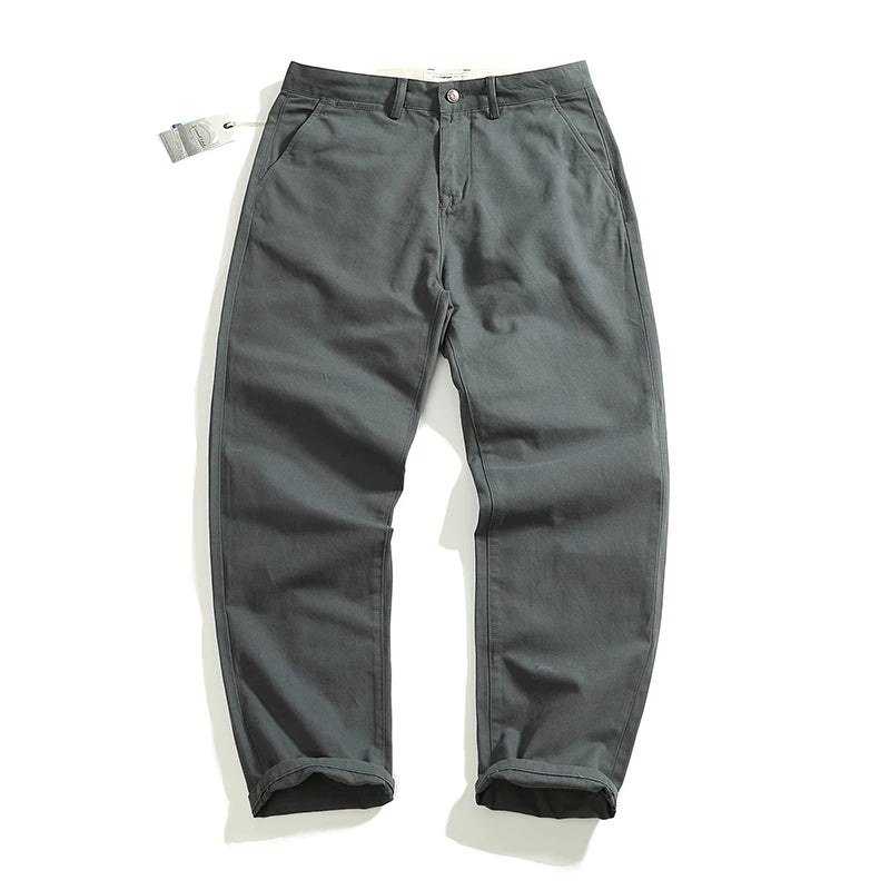 Autumn and winter heavy chino cargo casual pants men's cotton washed