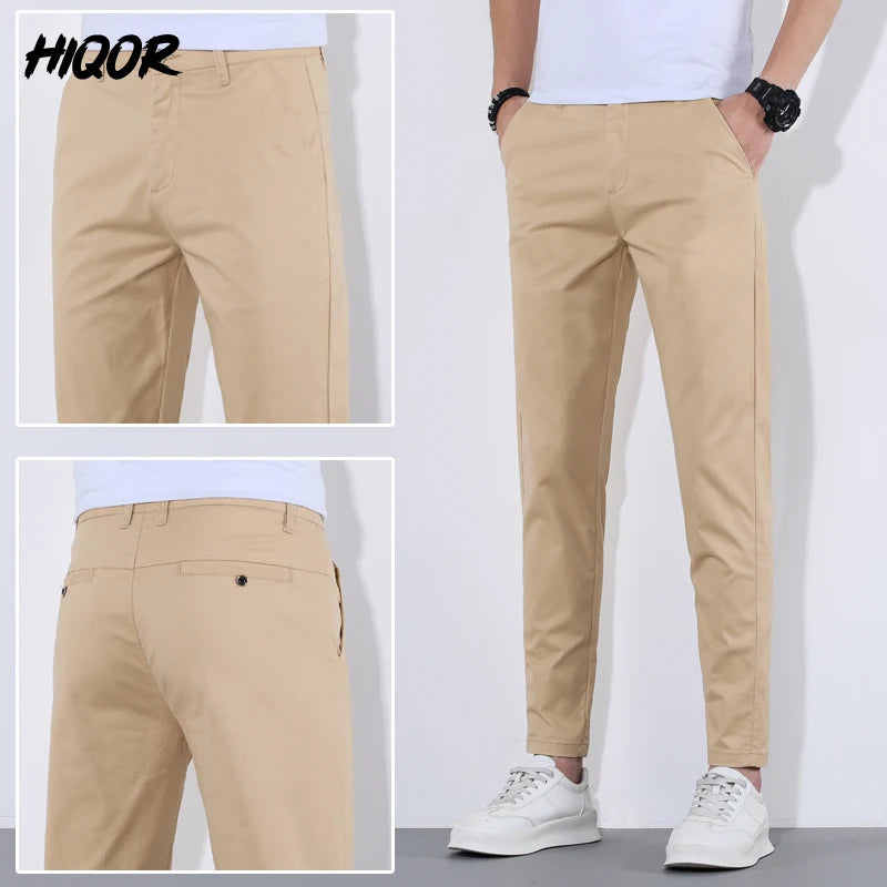 HIQOR Man Pants 9 Colors Mens Casual Long Pants Summer Thin Cotton