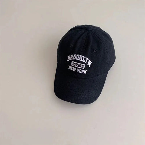 Letter Kids Baseball Cap Solid Color Toddler Sun Hat Korean Embroidery