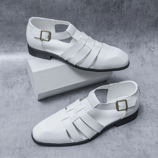 New Soft Leather Men's Sandals Outdoor Summer Beach Shoes Comfortable Male Roman Shoes All-match Sandaly Hollow Out Casual Shoes