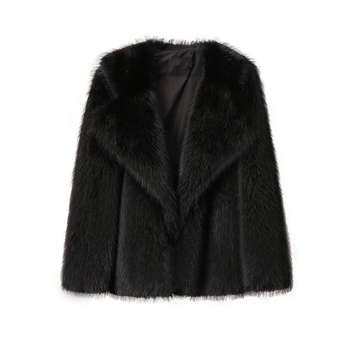 Luxury Brand Fashion Gradient Animal Color Faux Fur Coat Jacket Women