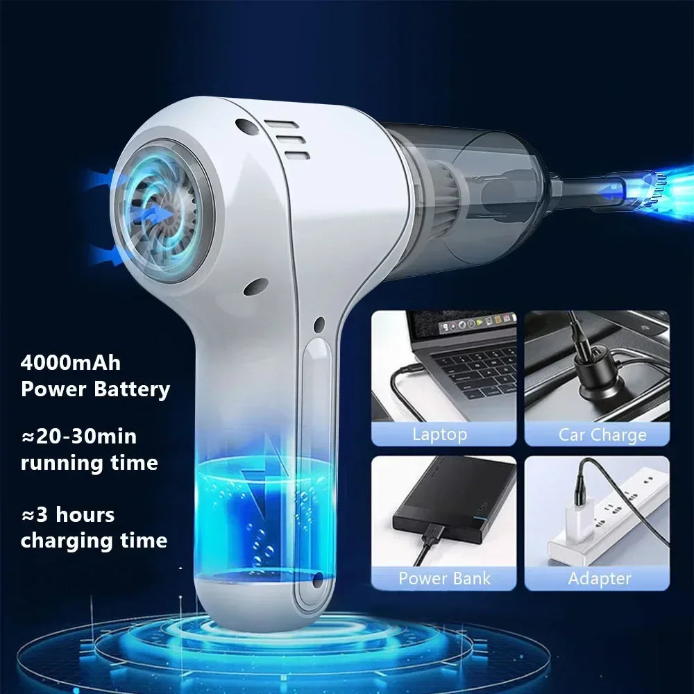 135000PA Car Vacuum Cleaner Strong Suction Wireless Portable Handheld
