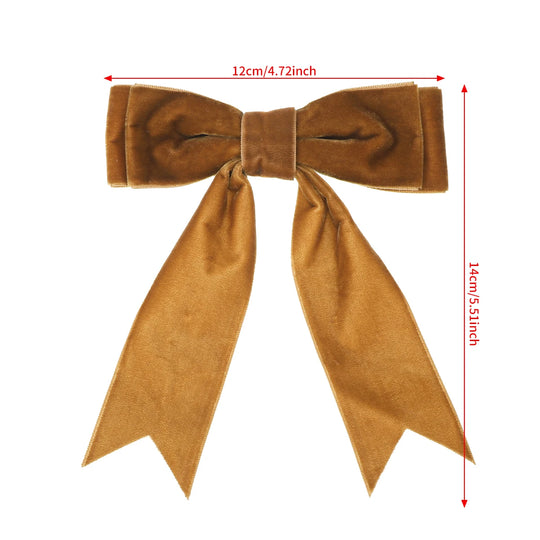 Velvet Bow Hairpin Barrettes For Women French Red Black Hair Clips