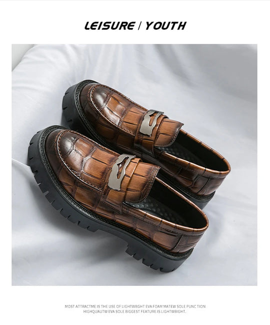 STRONGSHEN Men Oxford Shoes Leather Platform Casual Shoes Comfortable Formal Loafer Business Office Formal Dress Shoes 38-46
