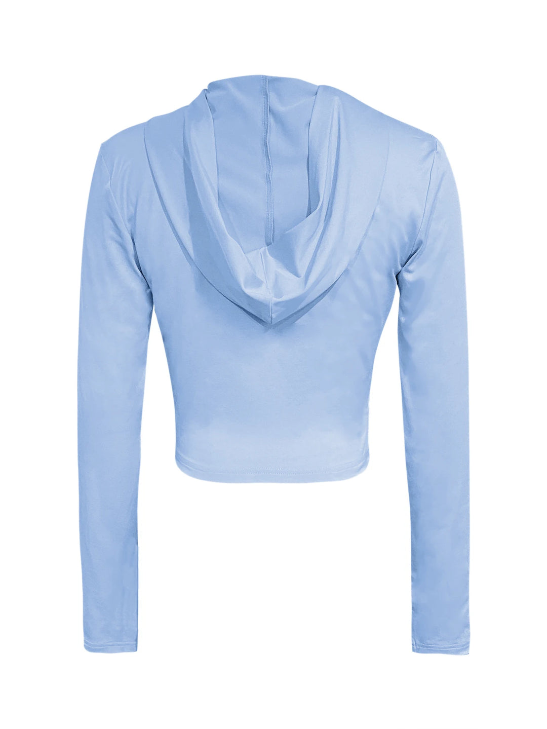 LW Hooded Collar Crop Top T-shirt Autumn Solid Color Long Sleeve Women's Hooded Crop Tops Slim Fit Short Streetwear Sporty sport