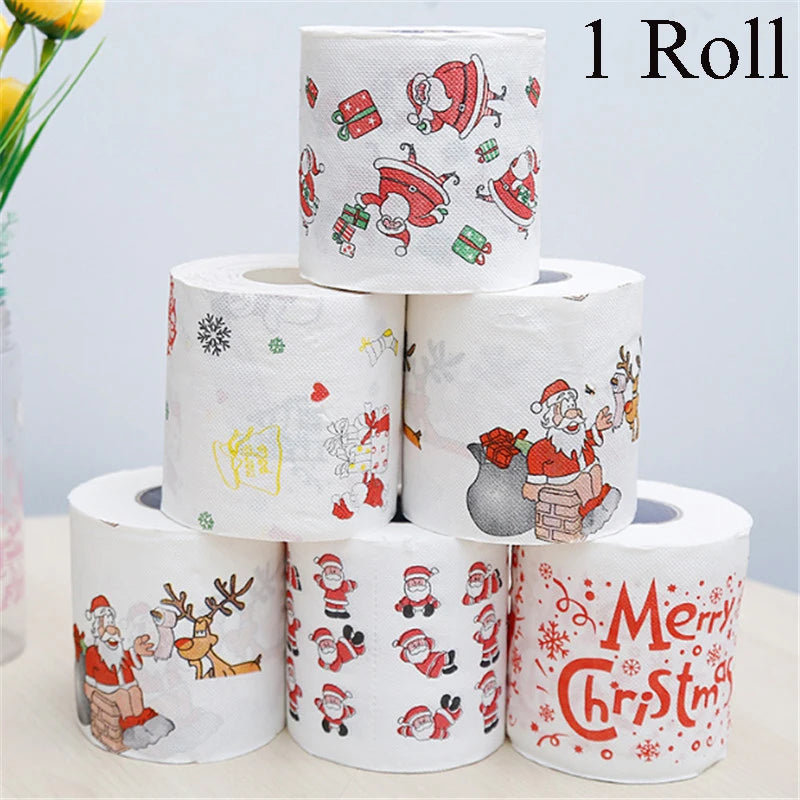 Christmas Decorative Printing Toilet Paper Color Printing Roll Paper